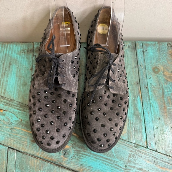 PERTINI Leather Shoes With Black Stones Size 39 Steampunk - Picture 2 of 12